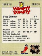 1992-93 Humpty Dumpty II #NNO Doug Gilmour Back