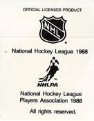 1988-89 Frito-Lay Stickers #NNO Scott Stevens Back