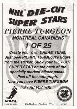 1995-96 Bashan Imperial Super Stickers - Die Cut #1 Pierre Turgeon Back