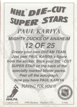 1995-96 Bashan Imperial Super Stickers - Die Cut #12 Paul Kariya Back
