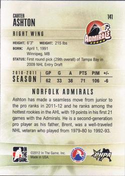 2011-12 In The Game Heroes and Prospects #141 Carter Ashton Back