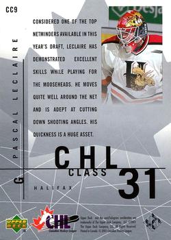 2000-01 Upper Deck CHL Prospects - CHL Class #CC9 Pascal LeClaire  Back