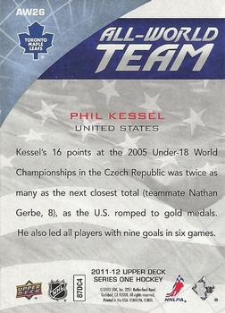 2011-12 Upper Deck - All-World Team #AW26 Phil Kessel  Back