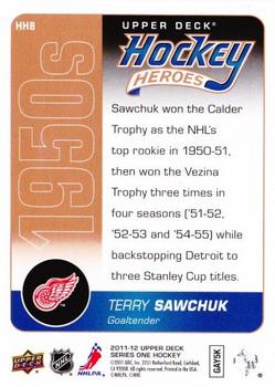 2011-12 Upper Deck - Hockey Heroes: 1950s #HH8 Terry Sawchuk  Back