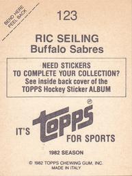 1982-83 Topps Stickers #123 Ric Seiling Back