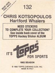 1982-83 Topps Stickers #132 Chris Kotsopoulos Back