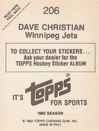 1982-83 Topps Stickers #206 Dave Christian Back