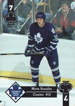 1995-96 Hoyle Western Conference Playing Cards #7♣ Mats Sundin  Front