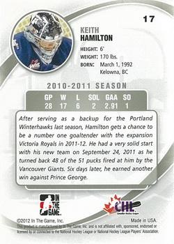 2011-12 In The Game Between The Pipes #17 Keith Hamilton Back
