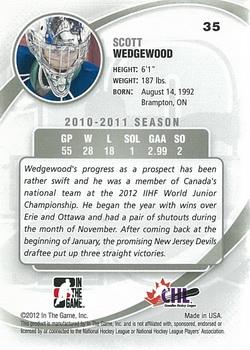 2011-12 In The Game Between The Pipes #35 Scott Wedgewood Back
