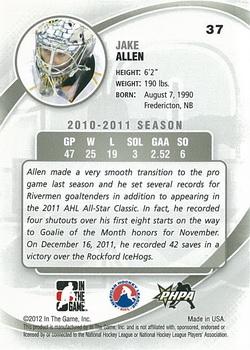 2011-12 In The Game Between The Pipes #37 Jake Allen Back