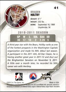 2011-12 In The Game Between The Pipes #41 Braden Holtby Back