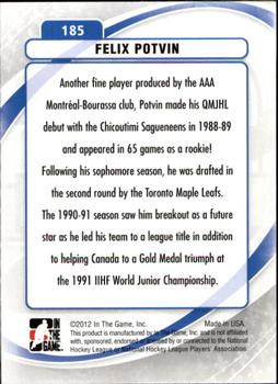 2011-12 In The Game Between The Pipes #185 Felix Potvin Back