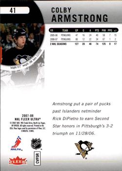2007-08 Ultra #41 Colby Armstrong Back