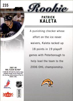 2007-08 Ultra #235 Patrick Kaleta Back