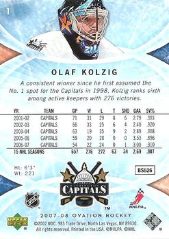2007-08 Upper Deck Ovation #1 Olaf Kolzig Back