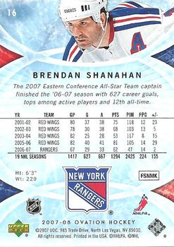 2007-08 Upper Deck Ovation #16 Brendan Shanahan Back