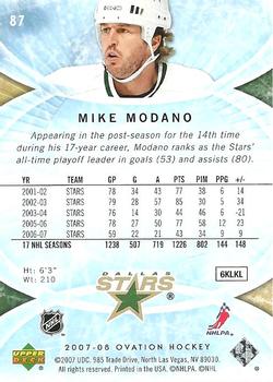 2007-08 Upper Deck Ovation #87 Mike Modano Back