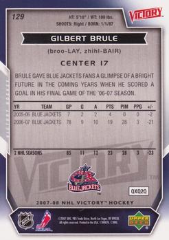 2007-08 Upper Deck Victory #129 Gilbert Brule Back