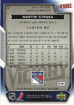 2007-08 Upper Deck Victory #22 Martin Straka Back