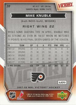 2007-08 Upper Deck Victory #30 Mike Knuble Back