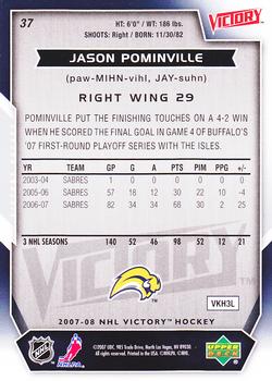 2007-08 Upper Deck Victory #37 Jason Pominville Back