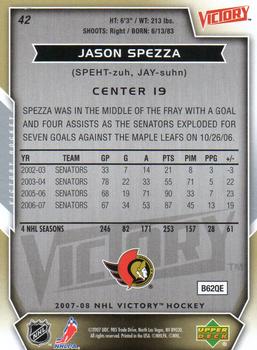 2007-08 Upper Deck Victory #42 Jason Spezza Back