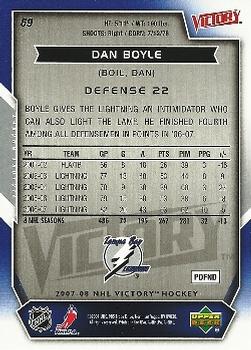 2007-08 Upper Deck Victory #69 Dan Boyle Back