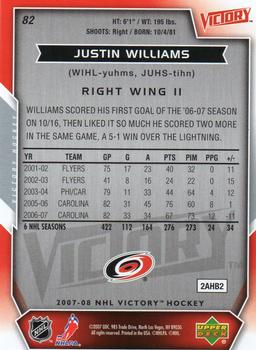 2007-08 Upper Deck Victory #82 Justin Williams Back