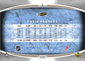 2007-08 Upper Deck Trilogy #3 Chris Pronger Back