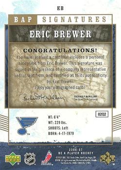 2006-07 Be A Player - BAP Signatures #EB Eric Brewer Back