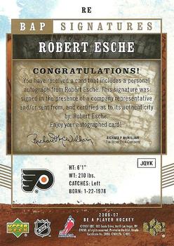 2006-07 Be A Player - BAP Signatures #RE Robert Esche Back