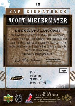 2006-07 Be A Player - BAP Signatures #SN Scott Niedermayer Back