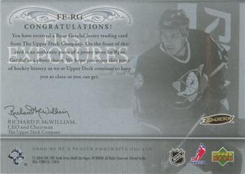2006-07 Be A Player Portraits - First Exposures #FE-RG Ryan Getzlaf Back