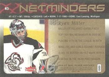 2006-07 Fleer - Netminders #N3 Ryan Miller Back