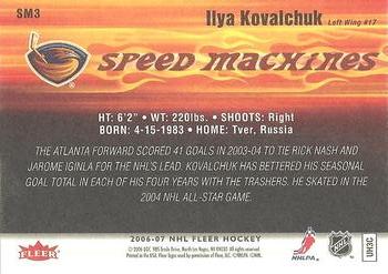 2006-07 Fleer - Speed Machines #SM3 Ilya Kovalchuk Back
