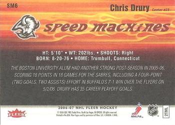 2006-07 Fleer - Speed Machines #SM6 Chris Drury Back