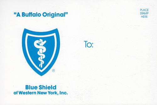 1985-86 Blue Shield Buffalo Sabres Postcards #NNO Daren Puppa Back