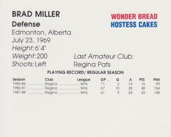 1988-89 Wonder Bread/Hostess Buffalo Sabres #NNO Brad Miller Back