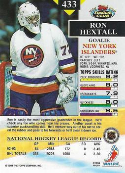 1993-94 Stadium Club - Members Only #433 Ron Hextall Back