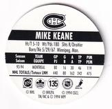 1994-95 POG Canada Games NHL #135 Mike Keane Back