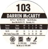 1995-96 POG Canada Games NHL #103 Darren McCarty Back