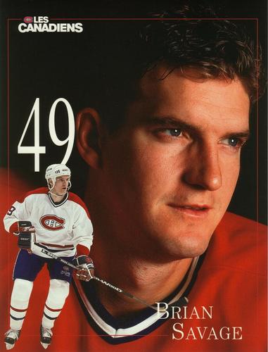 1996-97 Montreal Canadiens Line-Up Sheets #NNO Brian Savage Front