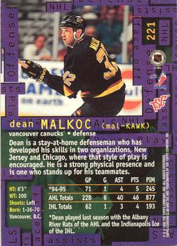 1995-96 Stadium Club - Members Only #221 Dean Malkoc Back