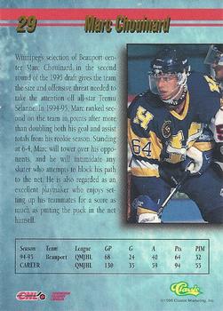 1995 Classic Hockey Draft #29 Marc Chouinard Back