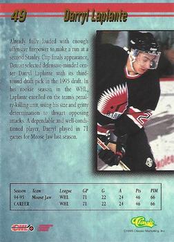 1995 Classic Hockey Draft #49 Darryl Laplante Back