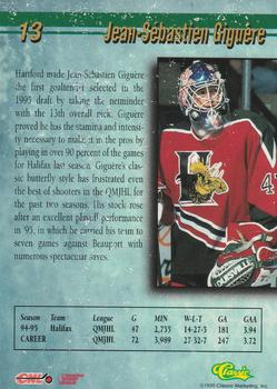 1995 Classic Hockey Draft - Gold #13 Jean-Sebastien Giguere Back