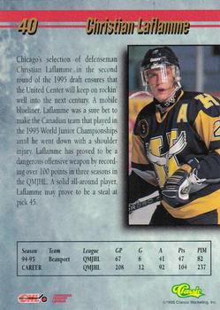 1995 Classic Hockey Draft - Gold #40 Christian Laflamme Back