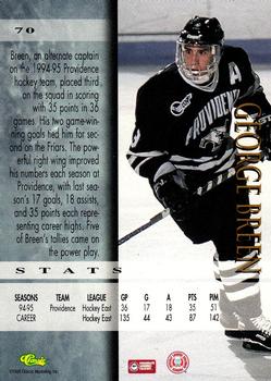 1995 Classic Hockey Draft - Gold #70 George Breen Back