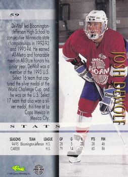 1995 Classic Hockey Draft - Gold #59 Josh DeWolf Back